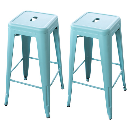 AMERIHOME Loft Teal 30" Metal Bar Stool, PK2 BS030TL2PK